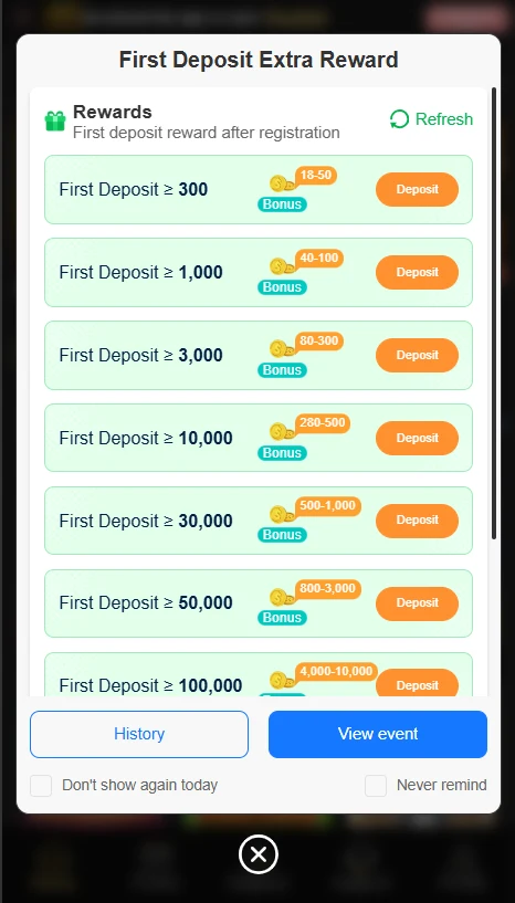 er666 deposit bonus